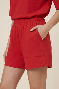 Zivame Devil Wears Prada Knit Cotton Loungewear Short Set - Flame Scarlet — thumbnail 6